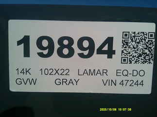 2026 Lamar 102x22  Equipment Deckover F8022227