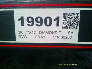 2025 Diamond T 77x12  Single Axle Utility 7712SAS