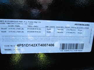 2026 PJ Trailer 83x14 DT Dump DT1J1492BSSK-VYGR