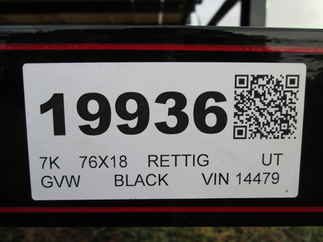 2026 Rettig 76x18 Retco Utility