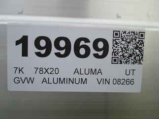 2026 Aluma 78x20  Utility 7820TA-EL-BT-TR-RTD