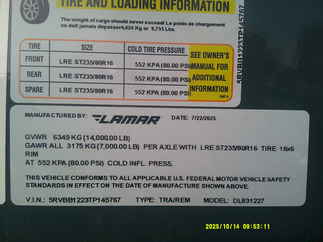 2026 Lamar 83x12  Dump DL831227