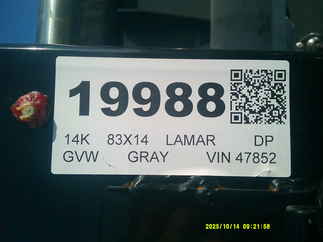 2026 Lamar 83x14  Dump DL831427