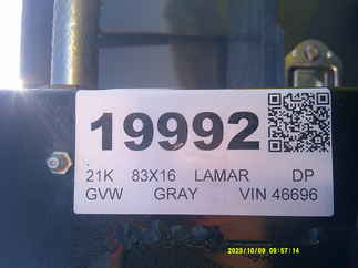 2026 Lamar 83x16  Dump DT831637