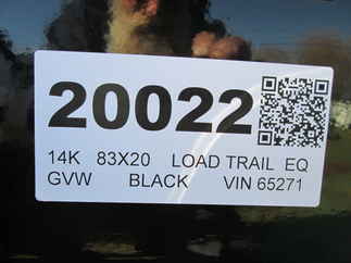 2026 Load Trail 83x20  Equipment CH8320072