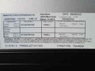2026 Haul-About 8.5x24  Enclosed Car Hauler PAN8524TA3