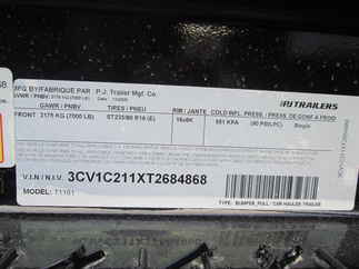 2026 PJ Trailer 83x16 T1 Equipment Tilt T1J1671BDTK