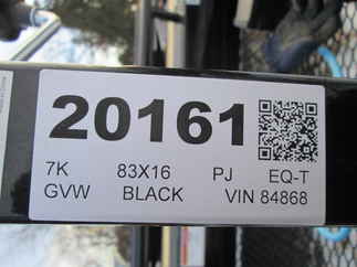 2026 PJ Trailer 83x16 T1 Equipment Tilt T1J1671BDTK