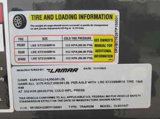 2026 Lamar 83x16  Dump DL831627