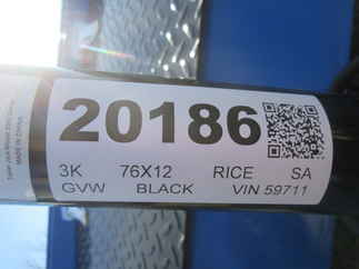 2026 Rice 76x12  Single Axle Utility SST7612