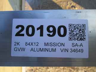 2026 EZ Hauler 84x12  Aluminum Single Axle Utility MRFT84X12