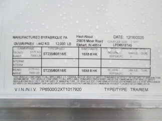 2026 Haul-About 8.5x16  Enclosed Car Hauler LPD8516TA5