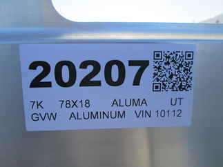 2027 Aluma 78x18  Utility 7818TA-EL-BT-RTD