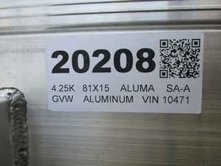 2027 Aluma 81x15  Aluminum Single Axle Utility 8115H-S-EL-R-BT-SR