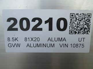 2027 Aluma 81x20  Utility 8020TA-EL-R-RTD