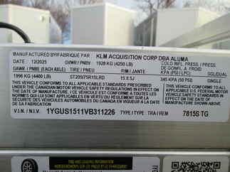 2027 Aluma 78x15  Aluminum Single Axle Utility 7815S-EL-TG