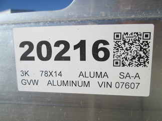 2026 Aluma 78x14  Aluminum Single Axle Utility 7814S-TG-TR