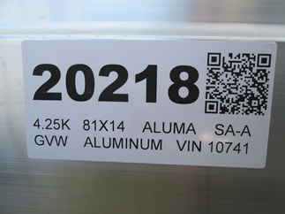 2027 Aluma 81x14  Aluminum Single Axle Utility 8014S-EL-BT