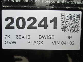 2026 BWISE 60x10  Dump DTR510LP-7-D