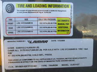 2026 Lamar 83x14  Dump DL831427