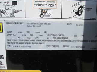 2026 Diamond T 83x14  Gooseneck Dump 8314TDMP140GN