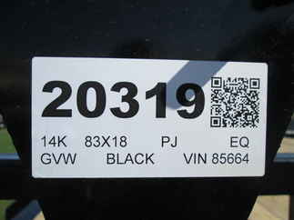 2026 PJ Trailer 83x18 CC Equipment CCJ1872BSBK