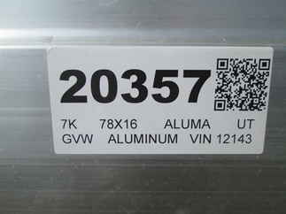 2027 Aluma 78x16  Utility 7816TA-EL-BT-TR-RTD