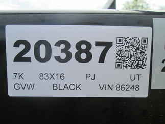 2026 PJ Trailer 83x16 UL Utility UL21632BSFK