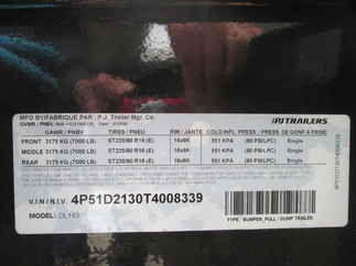 2026 PJ Trailer 83x16 DL Dump DLT1673BSSK