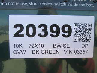 2026 BWISE 72x10  Dump DTR610LP-10-D