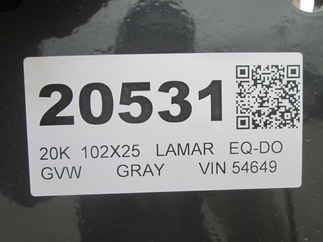 2026 Lamar 102x25  Equipment Deckover FD02252A