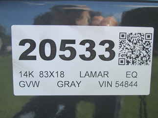 2026 Lamar 83x18  Equipment H6831827