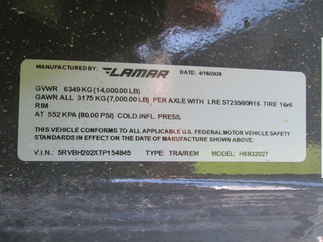 2026 Lamar 83x20  Equipment H6832027