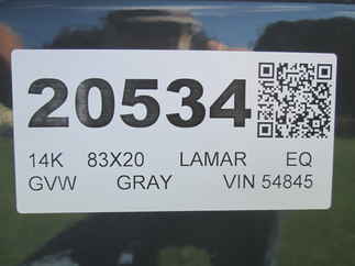 2026 Lamar 83x20  Equipment H6832027