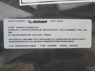 2026 Lamar 102x25  Gooseneck FS022527