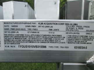 2027 Aluma 63x10  Aluminum Single Axle Utility 6310ESA-S-TG