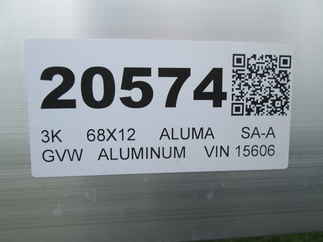 2027 Aluma 68x12  Aluminum Single Axle Utility 6812H-ESA-S-TG