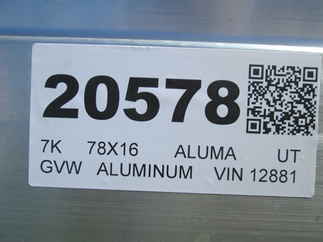 2027 Aluma 78x16  Utility 7816TA-EL-BT-TR-RTD