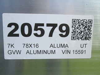 2027 Aluma 78x16  Utility 7816ESA-TA-EL-BT