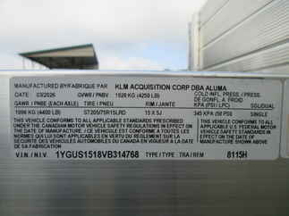 2027 Aluma 81x15  Aluminum Single Axle Utility 8115H-S-EL-R-BT-SR