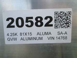 2027 Aluma 81x15  Aluminum Single Axle Utility 8115H-S-EL-R-BT-SR