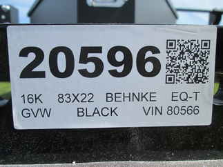 2026 Behnke Trailers 83x22  Equipment Tilt TBCT2216ET