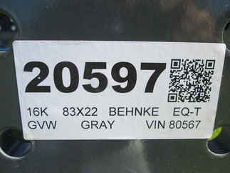 2026 Behnke Trailers 83x22  Equipment Tilt TBCT2216ET