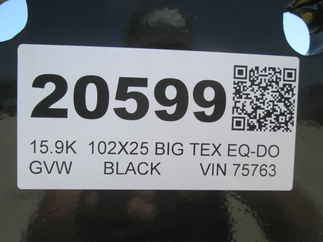 2026 Big Tex 102x25  Equipment Deckover 14PH-20BK+5MR