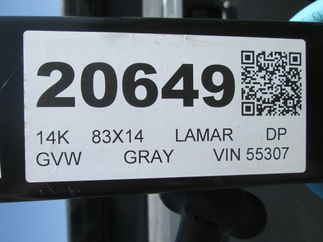 2026 Lamar 83x14  Dump DG831427