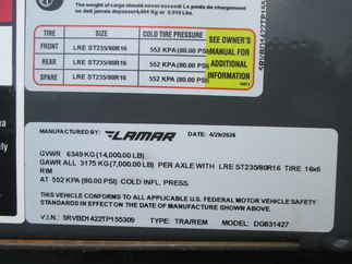 2026 Lamar 83x14  Dump DG831427