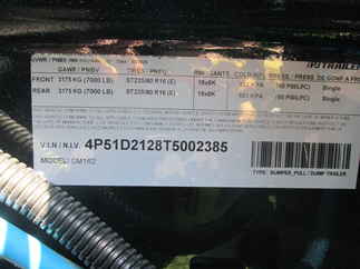 2026 PJ Trailer 83x16 DM Dump DMJ1672BSSK