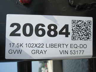 2026 Liberty 102x22  Equipment Deckover LOA16K102X22B8PW