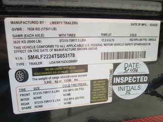 2026 Liberty 102x22  Equipment Deckover LOA16K102X22B8PW