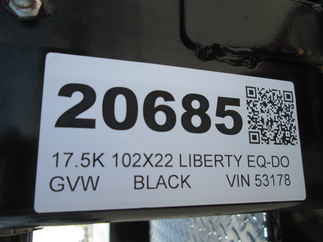 2026 Liberty 102x22  Equipment Deckover LOA16K102X22B8PW